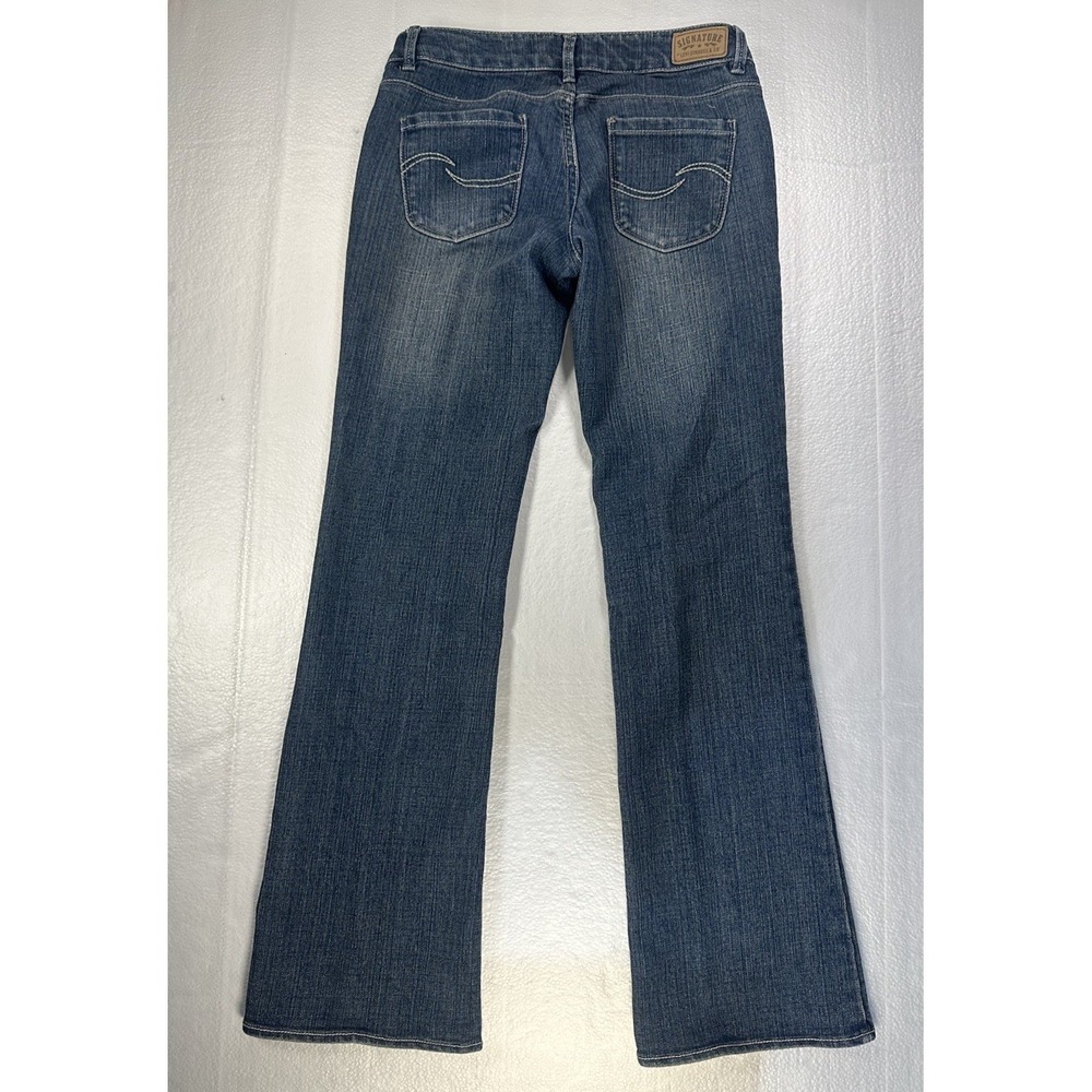 Signature Levi Strauss Womens 14 Regular Mid-Rise Bootcut Jeans Dark Washโ Denim